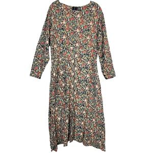 Vintage BOEZ Dark Floral DOEN Like Cottage Maxi Dress Size Large‎